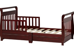 Cherry Sleigh Toddler Bed With Storage Drawer Silo