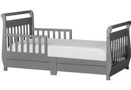 Storm Grey Sleigh Toddler Bed With Storage Drawer Silo1