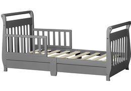 Storm Grey Sleigh Toddler Bed With Storage Drawer Silo5